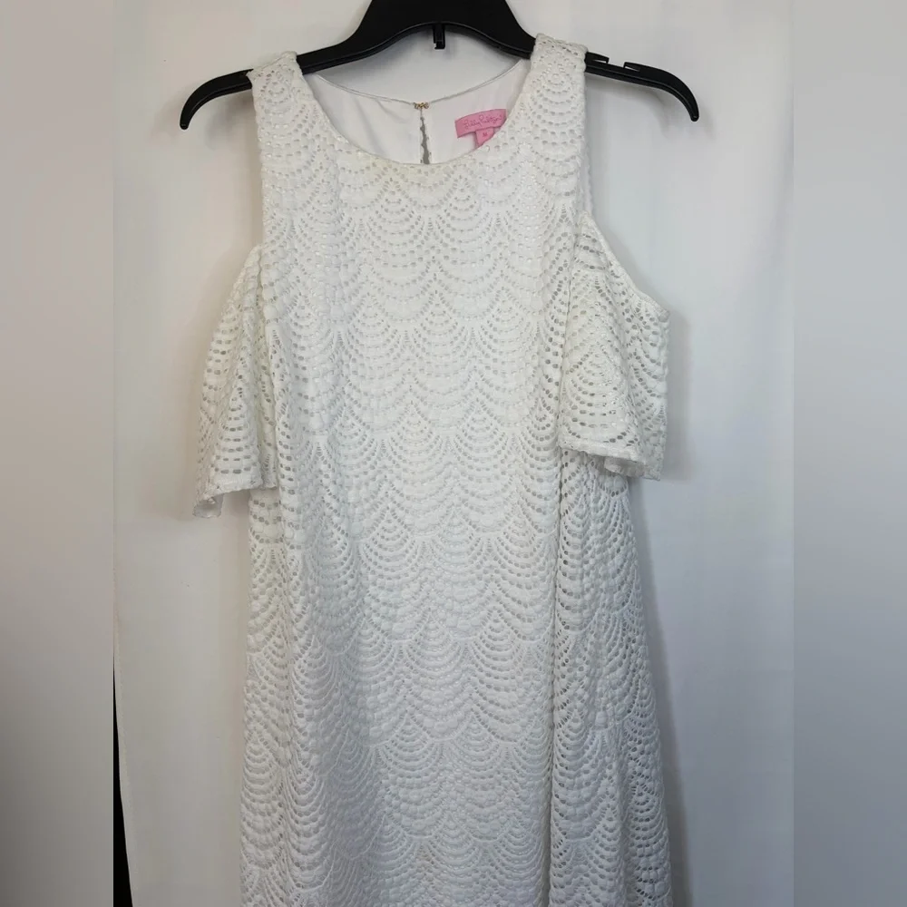 Lilly Pulitzer Somerset lace‎ cold shoulder Dress size medium